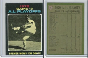 1971 Topps Baseball, #197 AL Playoff Game #3 Jim Palmer - Picture 1 of 1