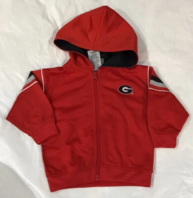 佐治亚大学男宝宝红色连帽运动衫尺寸 12M — 第 1/3 张图片