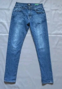 Pantalones de mezclilla 883 Police Moriarty azul claro lavado calce ajustado para hombre talla W34 - Imagen 1 de 10
