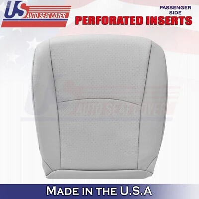 2004 2005 For Toyota Highlander Passenger Bottom Perf Leather Seat Cover Gray - Image 1 of 4