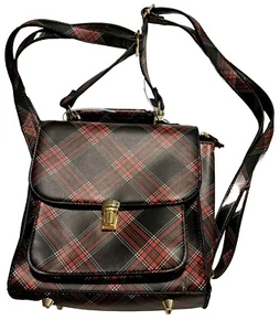 Madden Girl Red & Black Plaid Mini Backpack NWT 9x8 - Picture 1 of 5