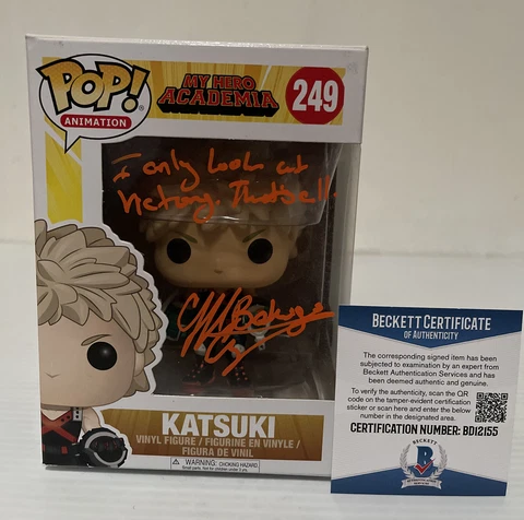 Clifford Chapin Signed Katsuki Bakugo 249 My HERO ACADEMIA Funko Pop BECKETT 18 Cover