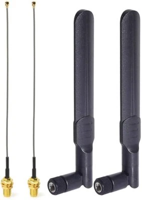 RP-SMA WiFi Antenne 8dBi 2,4/5/5,8 GHz, und 15cm IPEX IPX U.FL auf RP-SMA Kabel - Bild 1 von 4