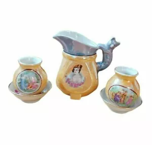 Original Vintage Old Antique Beautiful Design Rare Porcelain Tea Set Rich Patina - Picture 1 of 12