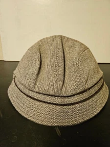 Damen Hut Wolle Fischgrät Cord Freizeit Cloche verstaubar - Bild 1 von 4