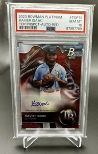 PSA 10 2023 Bowman Platinum Red Variation Auto Xavier Isaac Autograph #1/10 Gem - Bild 1 von 3