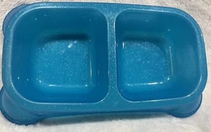 Plato de alimentación de agua de comida para perro cachorro gato gato hueso brillo azul - Imagen 1 de 9