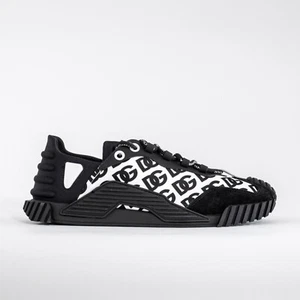 EU43 | US10 - DOLCE&GABBANA CS1818AD50 Black Logo Low Top NS1 Sneakers New Auth - Picture 1 of 21