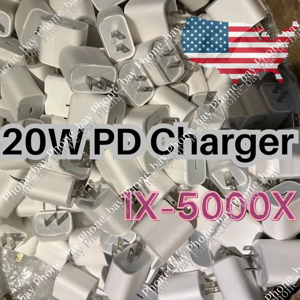 Lote 1-5000 Adaptador USB-C Cargador Rápido PD Tipo-C Cable Para iPhone 14 15 13 12 Foto 1 de 4