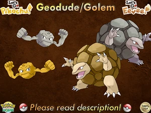 ⭐Shiny/Non-shiny Geodude/Golem 6IV XL⭐Let's Go Pikachu/Eevee HOME (💯Legal) - Picture 1 of 21