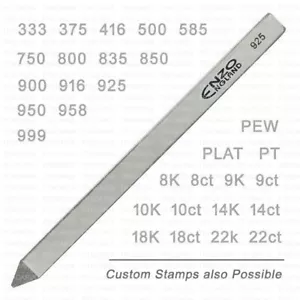 GOLD SILVER PLATINUM PALLADIUM CARAT KARAT STRAIGHT SHANK STAMP MARKING PUNCH - Picture 1 of 53