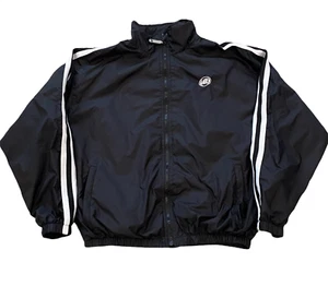 Mountain Dew Jacket Men Size Large Black Striped Sleeves Black Lined Full Zip - Picture 1 of 12