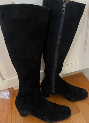 VTG 60s70s Herbert/Beth Levine "Tony the Shoemaker" Blk Suede Boots Size 7 1/2 M - Image 1 of 4