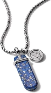 Collar de cadena de eslabones de caja redonda clásico para hombre Bulova con colgante de obelisco - Imagen 1 de 5