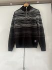 Next Jumper Men’s S quarter zip black and White worn once as a Christmas Jumper