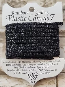Rainbow Gallery Plastic Canvas 7 PC11 Black Poly Nylon 8 Yards Needlework - Picture 1 of 2