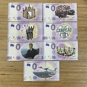Juego de 7 Billetes Euro Souvenir Portugal Color Billetes Biletes Diferentes - Imagen 1 de 2