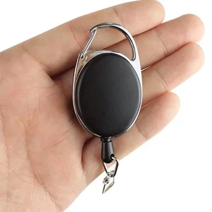 Portatarjetas de identificación retráctil con clip de carrete de cable para llaves personal de tarjetas estudiantes - Imagen 1 de 13