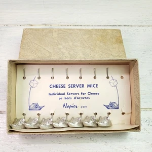 Napier Set #229 7 Mice Cheese Server Hors d’oeurves Original Card/Box 1 Missing - Foto 1 di 3