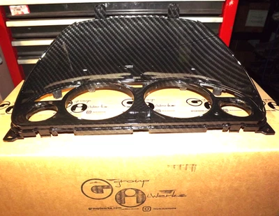 OEM+ 97-01 Honda Prelude faux carbon fiber gauge cluster meter visor assembly GV - Image 1 of 4