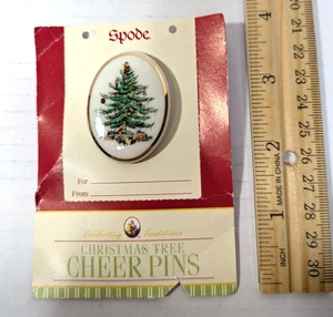 NUEVO CON ETIQUETAS 2004 Spode Árbol de Navidad Prendedor de Alegría Ovalado Diseño de Navidad Borde Dorado - Imagen 1 de 6