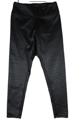 Express Womens Tiger Stripe Leggings Mid Rise Elastic Waist Size M Black - Image 1 of 4