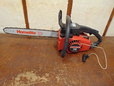 Vintage Homelite 240 Chainsaw w/ 18" Bar & Chain Parts or Repair - Image 1 of 4