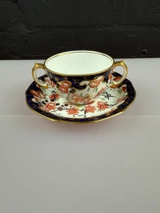 Royal Crown Derby Imari 9259 Two Handled Cup and Saucer Set Dated 1915 - Picture 1 of 6