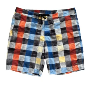 Tommy Bahama Relax Board Shorts Mens 40 Plaid Check Unlined Beach Vacation Swim - Picture 1 of 12
