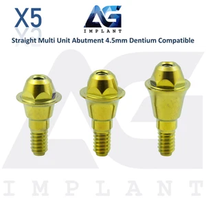 5 Dent1um Compatible Titanium Straight Multi Unit Prosthetic Ø4.5mm Int Hex - Picture 1 of 7