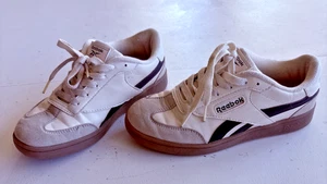 Reebok Mens White Brown Low Top Lace-Up Athletic Sneaker Shoes Size 3K - Picture 1 of 10