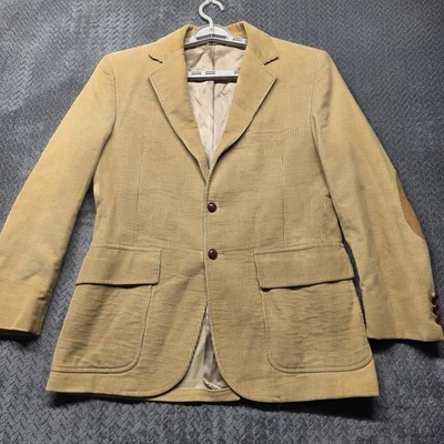 Blazer vintage de pana tostada parches en el codo de gamuza para hombre 38S Foto 1 de 4