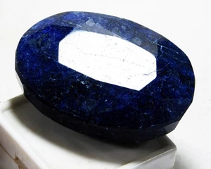 Zaffiro Blu Naturale Certificato Taglio Ovale 413,90 Cts Gemma Sciolta R216 - Foto 1 di 4