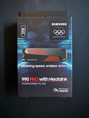 Samsung 990 PRO 2TB M.2 NVMe Internal SSD with Heatsink - NEW - SEALED - Image 1 of 2