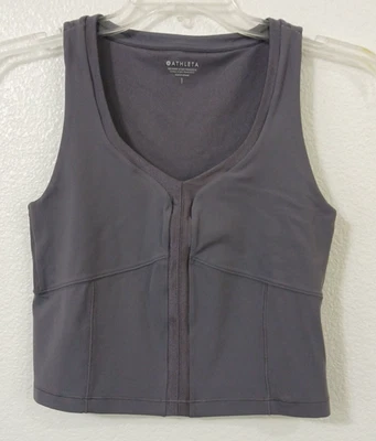 Top corto Athleta Shanti violeta oscuro transpirable elástico secado rápido talla pequeña Foto 1 de 4