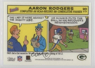 2005 Topps Bazooka Comics Aaron Rodgers #20 Rookie RC - Image 1 of 2