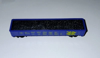 N Scale Model Power 50' Gondola Ontario Northland #5001 w/Coal Load Blue - Image 1 of 4
