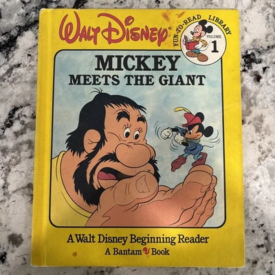 vintage 1986 Mickey Meets the Giant- Walt Disney Fun-To-Read Library vol. 1 - Imagem 1 de 4