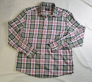 Untuckit Hemd Herren Large Reg. Passform rosa blau kariert kariert Langarm Knopfleiste - Bild 1 von 9