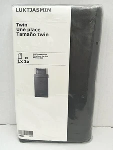 Ikea LUKTJASMIN Twin Duvet cover and pillowcase dark gray - NEW - Picture 1 of 2