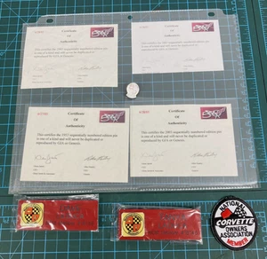 Vintage Corvette Museum Member Pins Badges Patch Lot 2003 1953 COA NCM Assn - Picture 1 of 7
