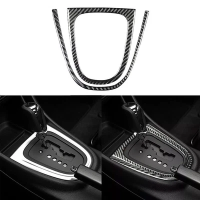 2 peças decalque acabamento quadro painel câmbio marchas fibra de carbono real para Dodge Avenger 11-14 - Imagem 1 de 4