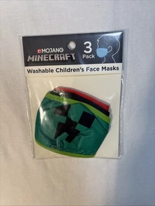 Minecraft Washable Children’s Face Mask 3 pack  761 - Picture 1 of 4