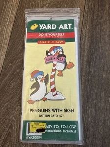 Hof Kunst DIY Muster Pinguine mit Nordpol Schild Weihnachten Urlaub - Bild 1 von 2
