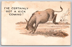 Postcard Comic I've certainly Got a Kick Coming! Donkey Comics - Picture 1 of 2
