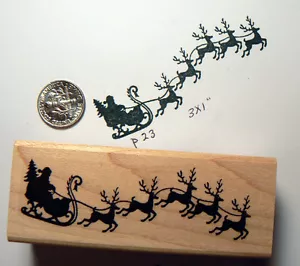Santa Claus with tree in sled P23 WM - Picture 1 of 1