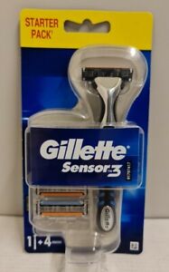Gillette Sensor 3 / Excel Razor Handle + 4 blades any sensor blade fits handle