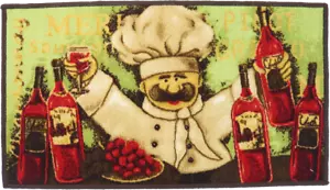 Printed Kitchen Area Throw Rug - 18 x 30 in - Chef Design - Stain Resistant - Picture 1 of 5