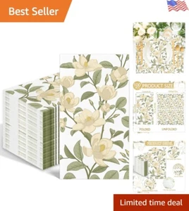 Chic 100 Count Magnolia Flower Napkins – Ideal for Bridal Showers & Birthdays - Picture 1 of 9