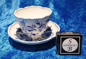 B24/90-15 Impasta città Meissen modello cipolla tazza da caffè 2 pezzi tazza + UT - Foto 1 di 4